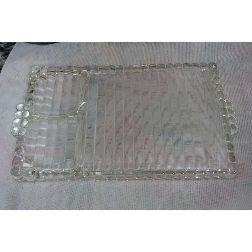 Vintage Hazel Atlas Glass‎ Snack Tray: 5-Compartment Relish Dish